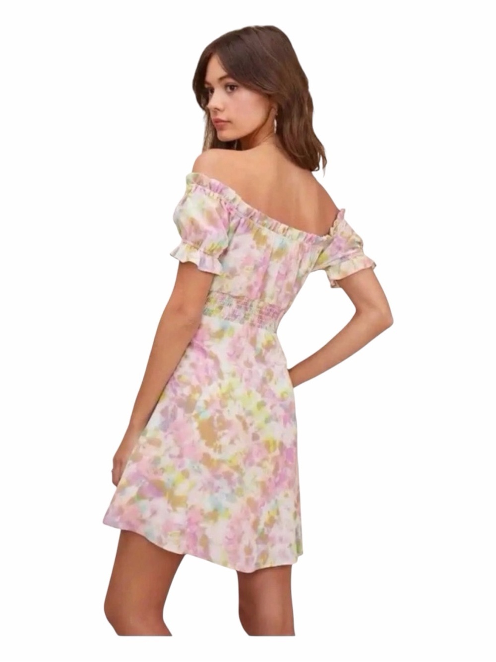 Astr The Label On or Off-Shoulder Pastel Tie-Dye Summer Dress